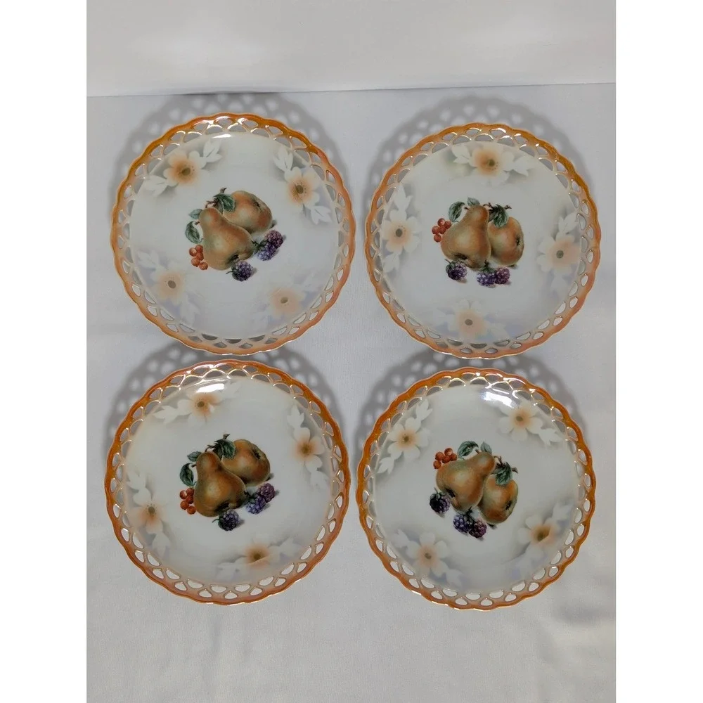 CICO Bavaria Germany U.S. Zone Fruit Reticulated‎ Lattice Edge Plates 6.5